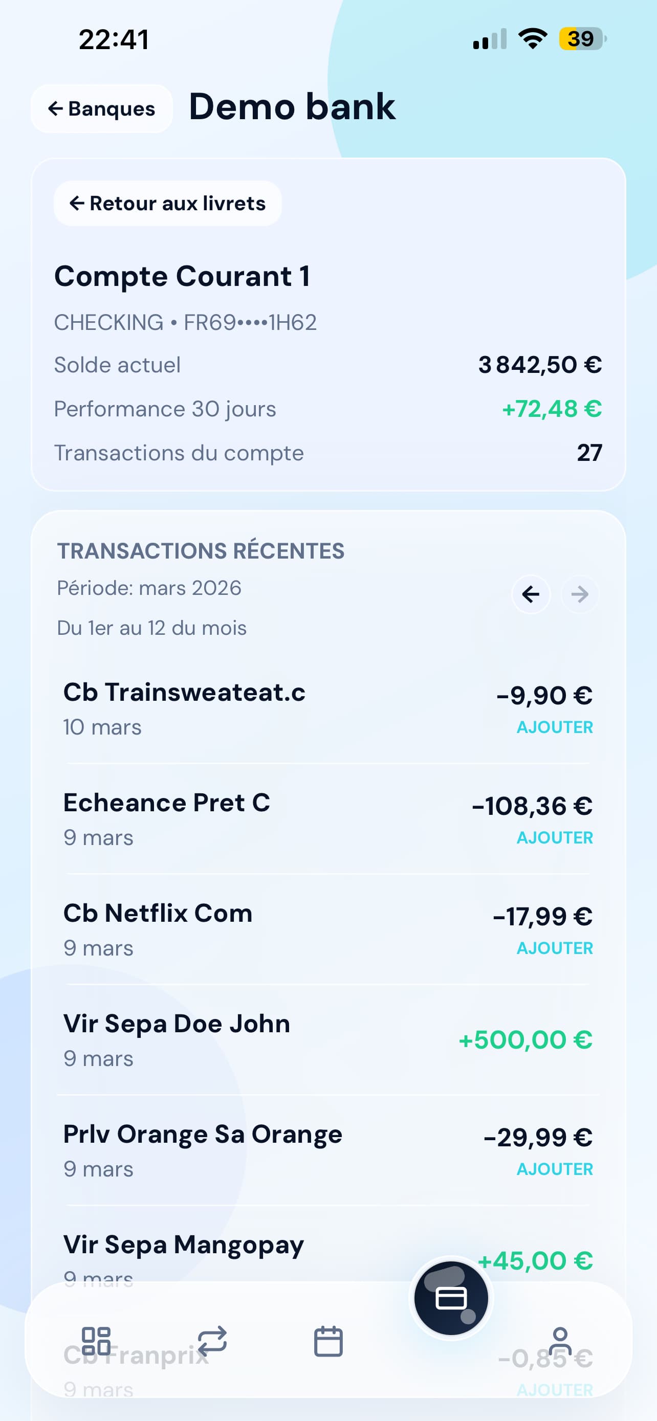 Transactions et performances en vue directe
